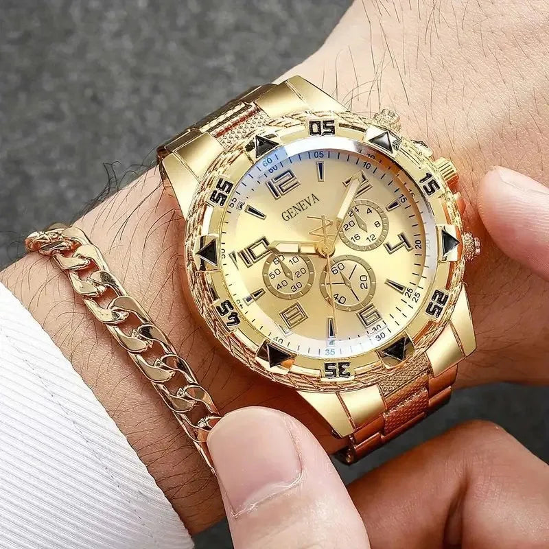 Fashion Men Business Watches Luxury Large Dial Quartz Watches for Man Set Relogio Masculino Reloj Hombre (No Box)часы мужские