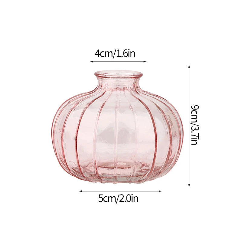 Clear Glass Vase Modern Decorative Small Flowers Vases Minimalist Floral Vases Aesthetic Home Decor Wedding Table Centerpieces