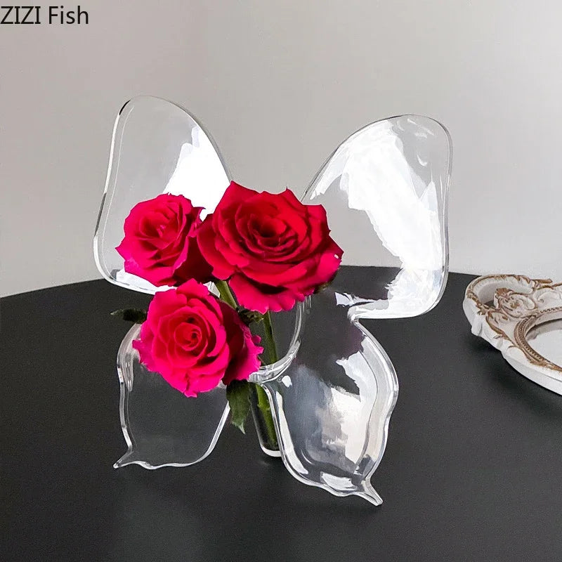 Creative Butterfly Vase Flowers Pot Desk Decoration Flower Arrangement Butterfly Decorative Floral Vases Room Aesthetic Decor