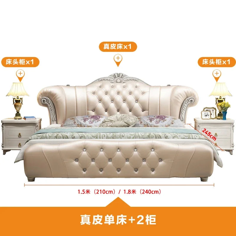 180X200CM Deluxe King Size Bed with Headboard Furniture Double frames and bases super king frame bases and bed frames