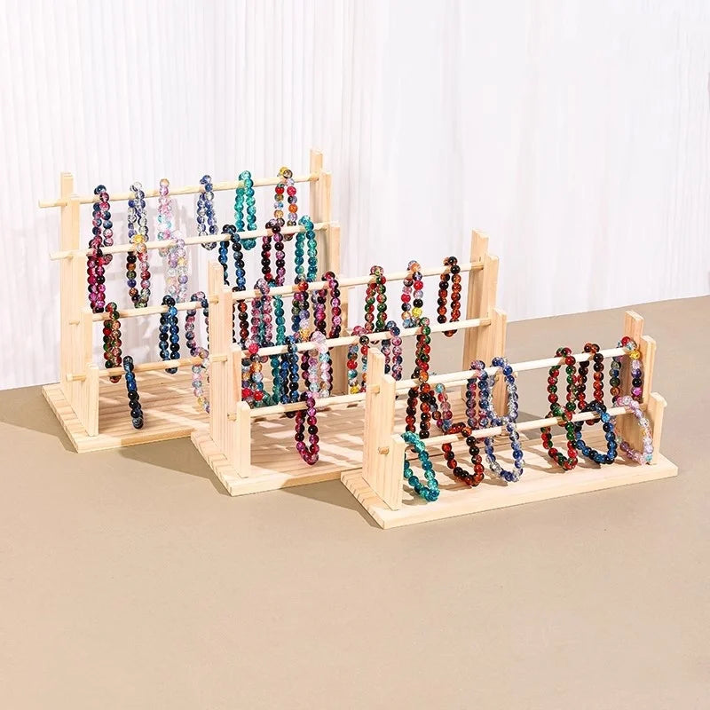 Wooden Bracelet Stand and Display 6 Tier Bracelet Holder Organizer Displays for Selling Stand for Jewelry Bangle
