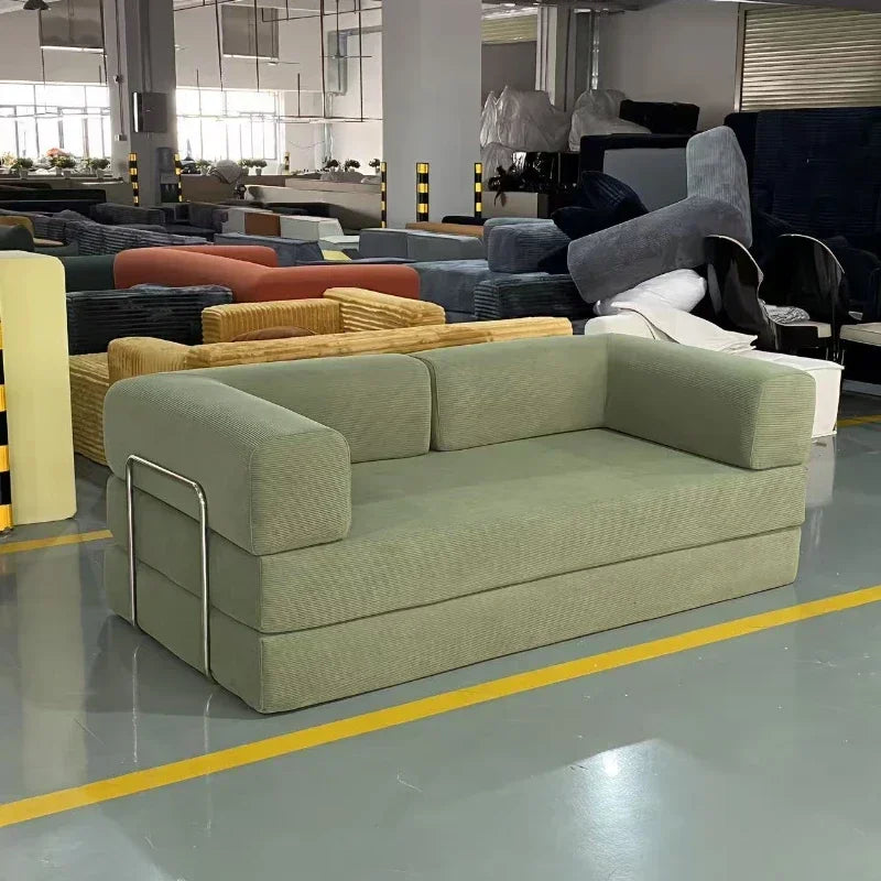 Italian Minimalist Retro High-end Corduroy Living Room Sofa, Compressed Sofa,Sofa Bed, Foldable, Washable, Customizable