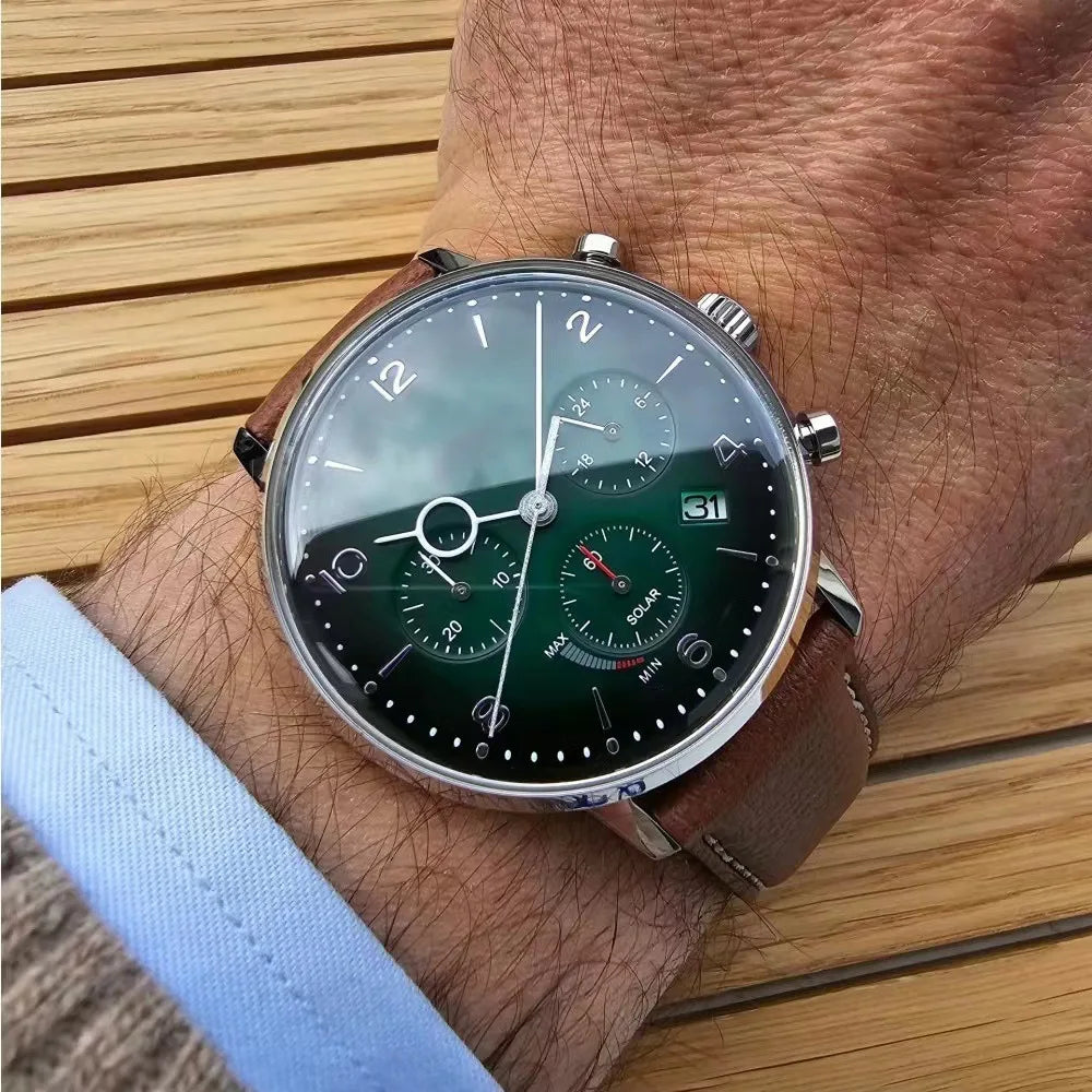 Men's Watches Business Wrist Watch Luxury Leather Strap Automatic Multifunctional Chronograph Hindenburg Series Top Quartz Watch