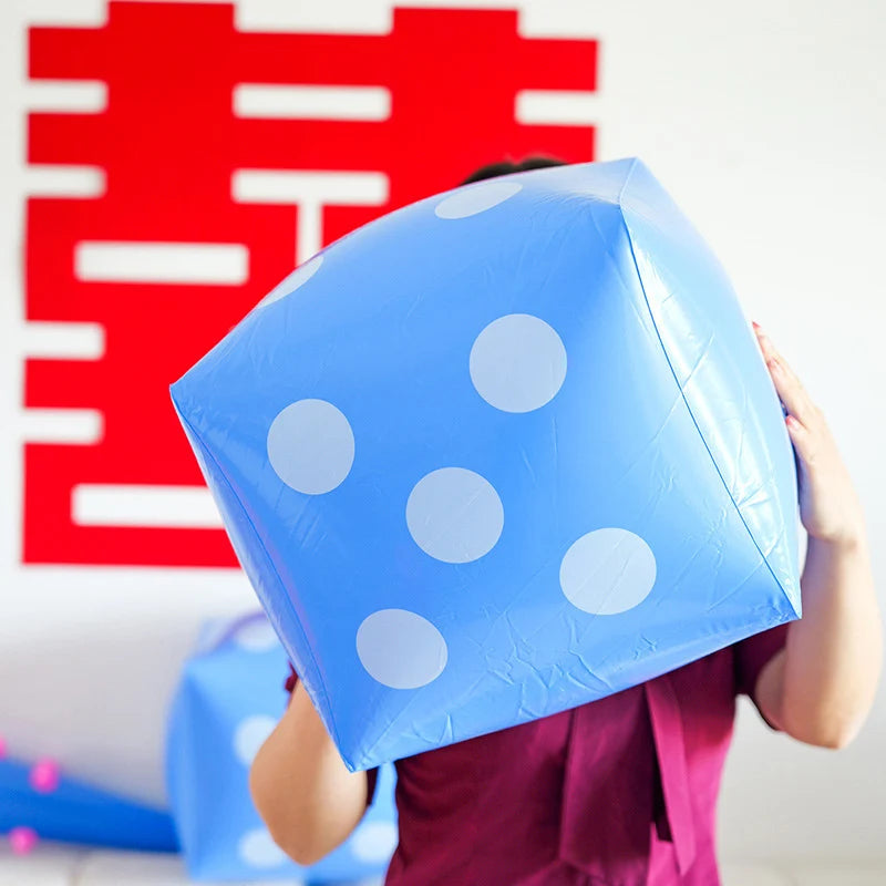 Funny PVC Inflatable Dice 28*28CM Playground Pool Carniva Party Supplies Kids Adults Best Outdoor Fun Games for Entertainment