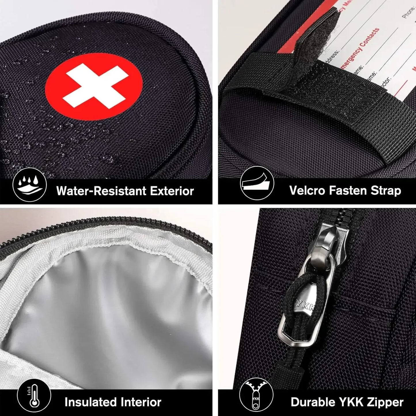 Travel Medication Organizer Bag for Emergency Medical Supplies 2 EpiPens Insulated Pouch Survival Kit Camping Equipment