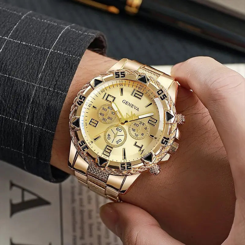 Fashion Men Business Watches Luxury Large Dial Quartz Watches for Man Set Relogio Masculino Reloj Hombre (No Box)часы мужские