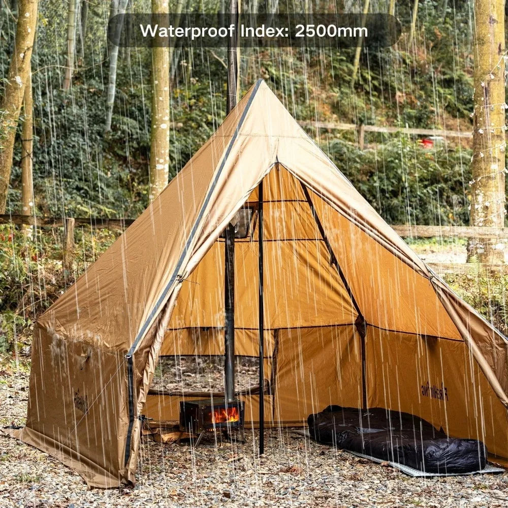 Camping Hot Tent with Stove Jack Yurt Tent Outdoor Wall Tent Teepee Tent with Snow Skirt