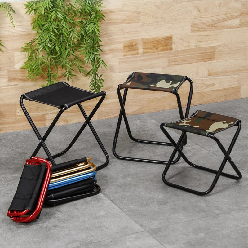 Outdoor Chair Camping Portable Folding Aluminum Foldable Fishing Chair Stool Seat Hiking Tools Picnic Camping Stool MIni Storage