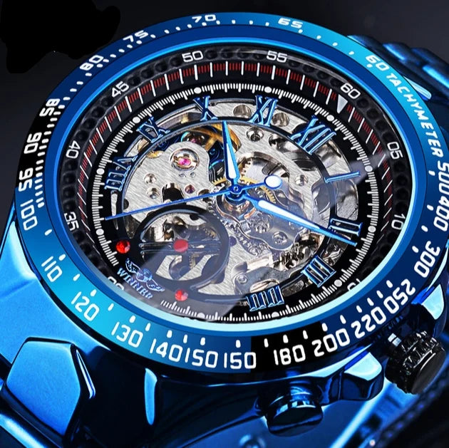 Men's watches hot selling 2025 new hollowed out men's fully automatic mechanical watch men's watch steel strap watch