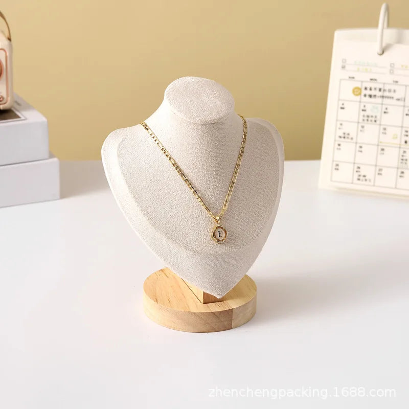 Velvet Portrait Necklace Display Pendant Organizer Jewelry Display Stand Jewelry Mannequin Bust Necklace Pendant Window Display