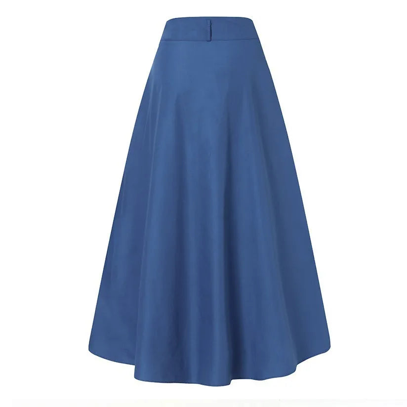 Women's Clothing 2025 woman Skirts Summer New Style Leisure A-line Cotton Hemp Medium length Elastic Waist Swing Half body Skirt