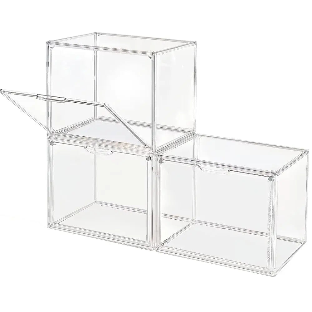 1pc/3pcs Clear Large Capacity Storage Box Organizer For Figures Acrylic Box Blind Box Makeup Toy Showcase Organizer For Bag