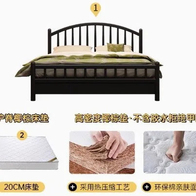 Nordic black retro American modern simple 1.5m storage princess bed solid wood bed 1.35 meters double 1.8 meters