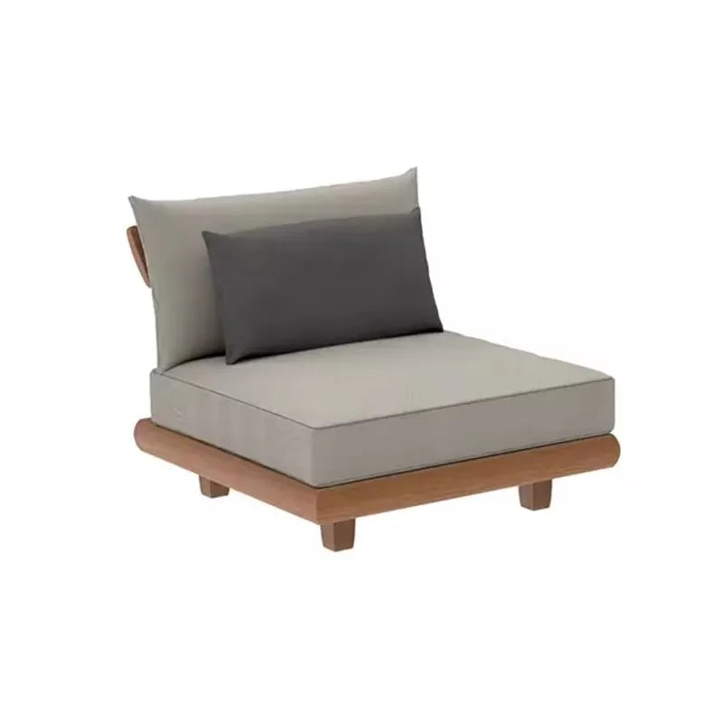 Outdoor Sofa, Full Teak Furniture Set, Rain and Sun Protection, Suitable for Gardens, Villas and Outdoor Swimming Pools