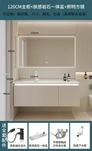 Washbasin Storage Bathroom Cabinets Mirror Wall Shelf Tool Drawer Display Casa Arredo Room Furniture YY50BC