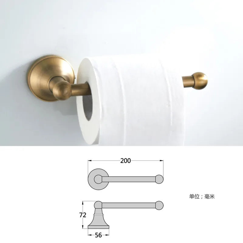 Bathroom Accessories Antique Brass Wall Mounted Toilet Paper Holder Towel Ring Robe Coat Hook Bathroom Hardware wall-mounted