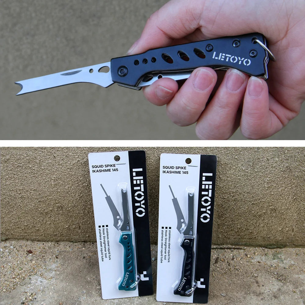 2 in 1 Squid Nerve Cord Cut Fishing Tools Stainless Steel Squid Knife for Webfoot Octopus Cuttlefish Fishing Accessories