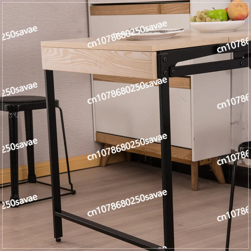 Small apartment wall-mounted shelf household telescopic folding dining table balcony table hanging flower stand folding table