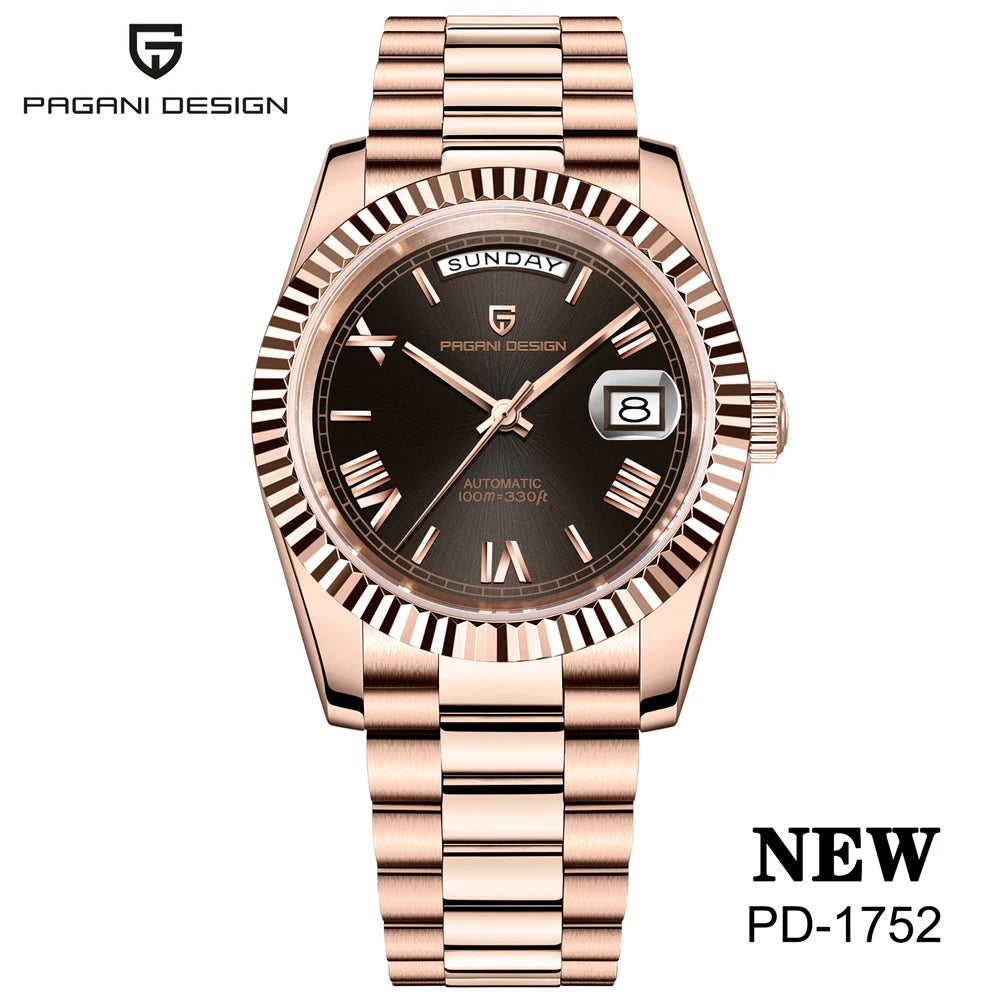 PAGANI DESIGN 2025 New DD36 automatic mechanical men watch Double calendar 36MM Watch For Men sapphire luxury waterproof Watches