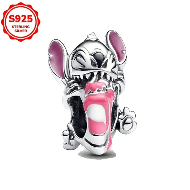 For Original Women 925 Bracelet Bangle Pendant Charm Disney Stitch 925 Sterling Silver Boutique Bead DIY Jewelry Gift New in Hot