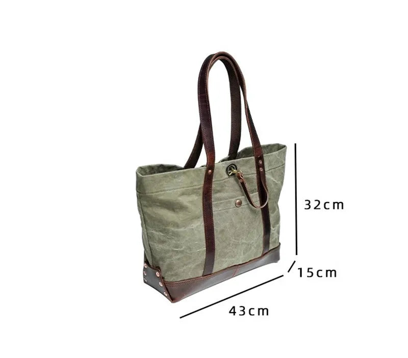 PNDME Designer High Quality Canvas Genuine Leather Men's Women's Tote Bag Fashion Retro Luxury Work Handbag Outdoor Shoulder Bag