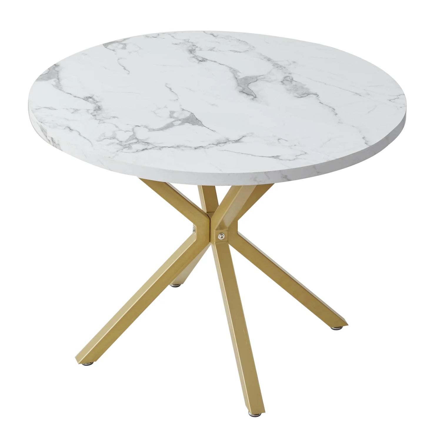 EGOONM Modern Luxury Dining Table Imitation Marble Effect Household Round Dining Table Simple Cafe Tables Home Furniture 100CM