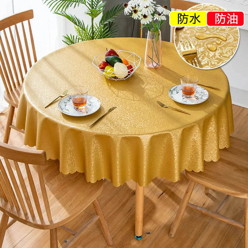 Waterproof Round Table Cloth Pastoral PVC Plastic Kitchen Tablecloth Oilproof Antifouling Cover Dining Table Cloth Decorate