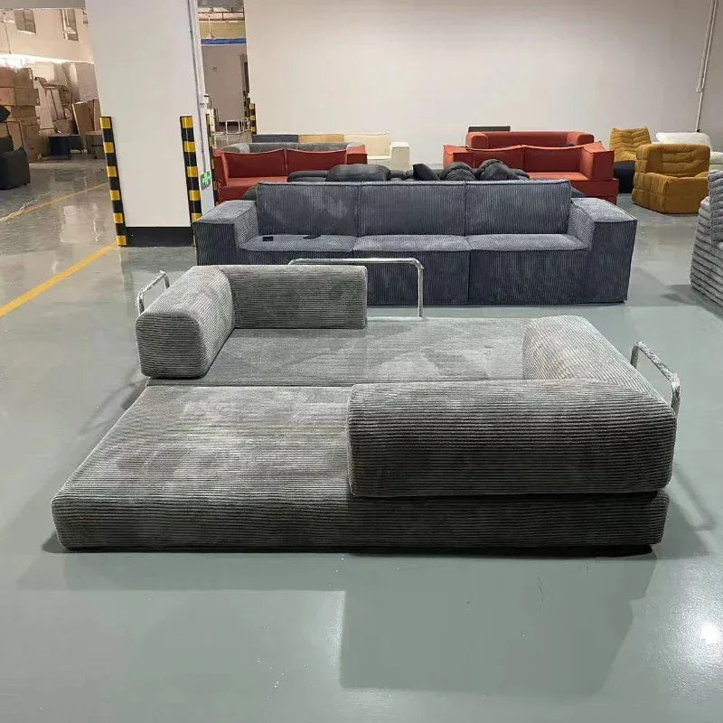 Italian Minimalist Retro High-end Corduroy Living Room Sofa, Compressed Sofa,Sofa Bed, Foldable, Washable, Customizable