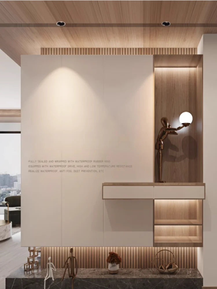 Embedded LED home living room ceiling wall washer lamp with anti-glare feature, small hill-shaped ultra-thin downlight