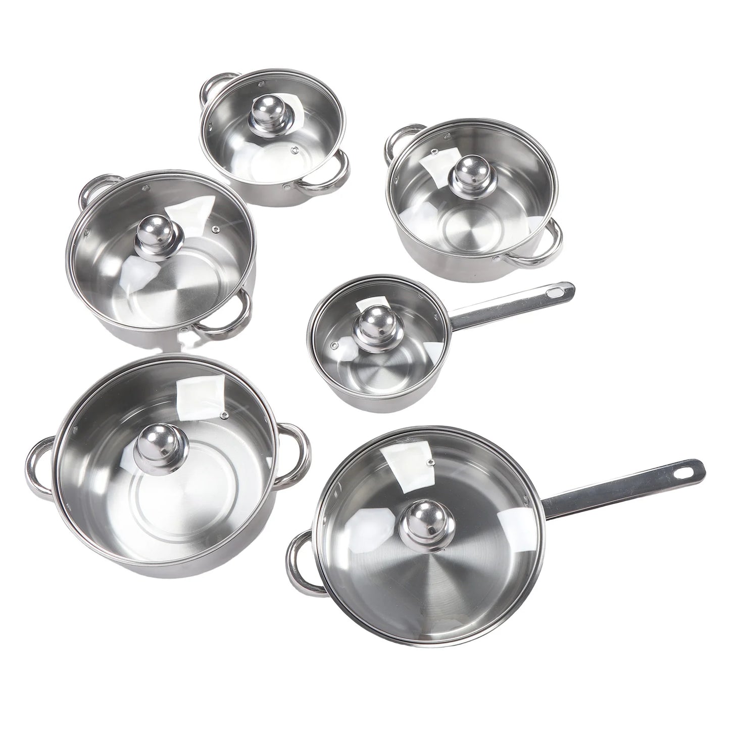 Stainless Steel Pots and Pans Set with Lids Versatile Kitchen Cookware Kits Efficient Heat Distribution Kitchen Supplies
