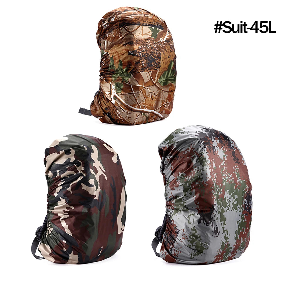 Tactical Waterproof Backpack Cover Dustproof Sports Bags Rain Cover Outdoor Hiking Camo Backpack Protective Cover 35-80L
