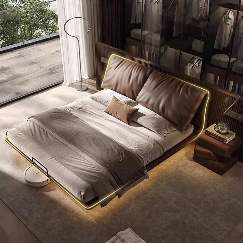 Nightstands Nordic Bed Double Bedroom Sleeping King Size Bed Frames Headboard Lounge Cama Matrimonial Home Furniture Decoraction