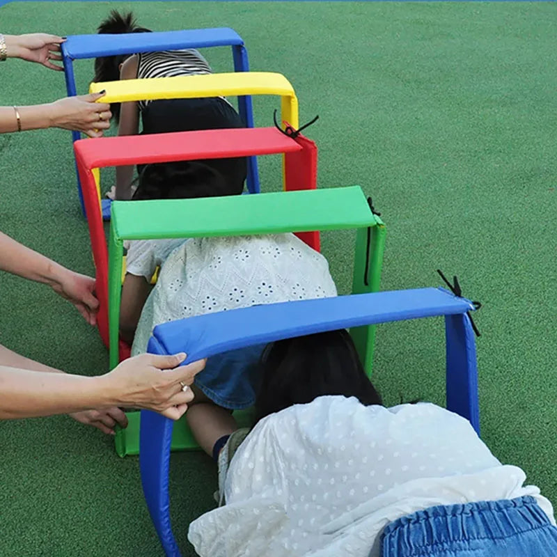 Folding Jumping Lattice Hole Drill Hole Children's Outdoor Early Education Sports Exercise Props Indoor and Outdoor Fun Games