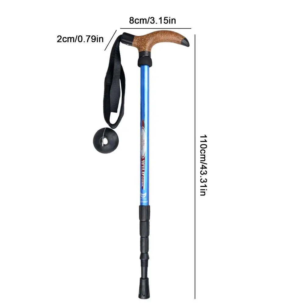 Trekking Poles Hiking Stick Telescopic Mountaineering Gear For Backpacking Mountain Climbing Camping Snowshoeing Skiing