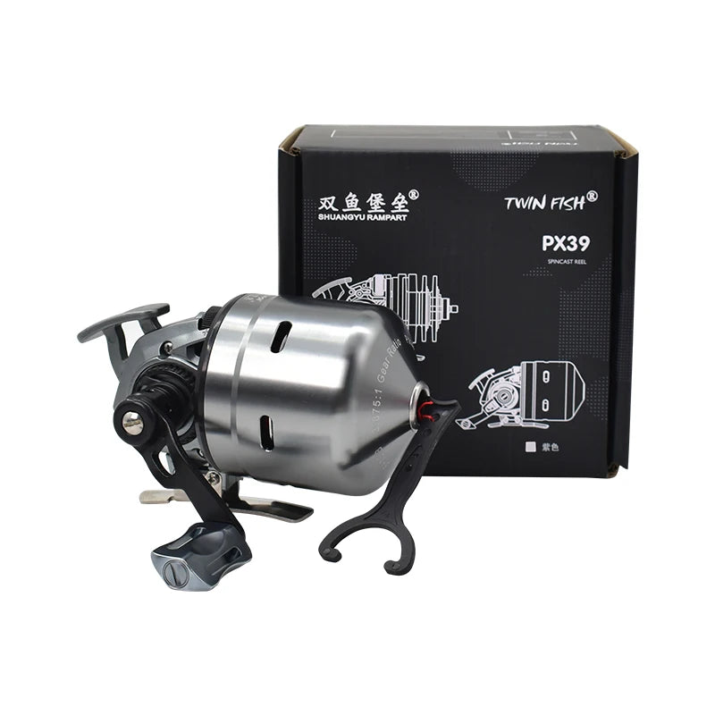 Enclosed Metal Fishing Reel Outdoor Slingshot Fishing Accessories Applicable Multi-Scene Fishing Reel Spool 6+1BB Fishing Reel