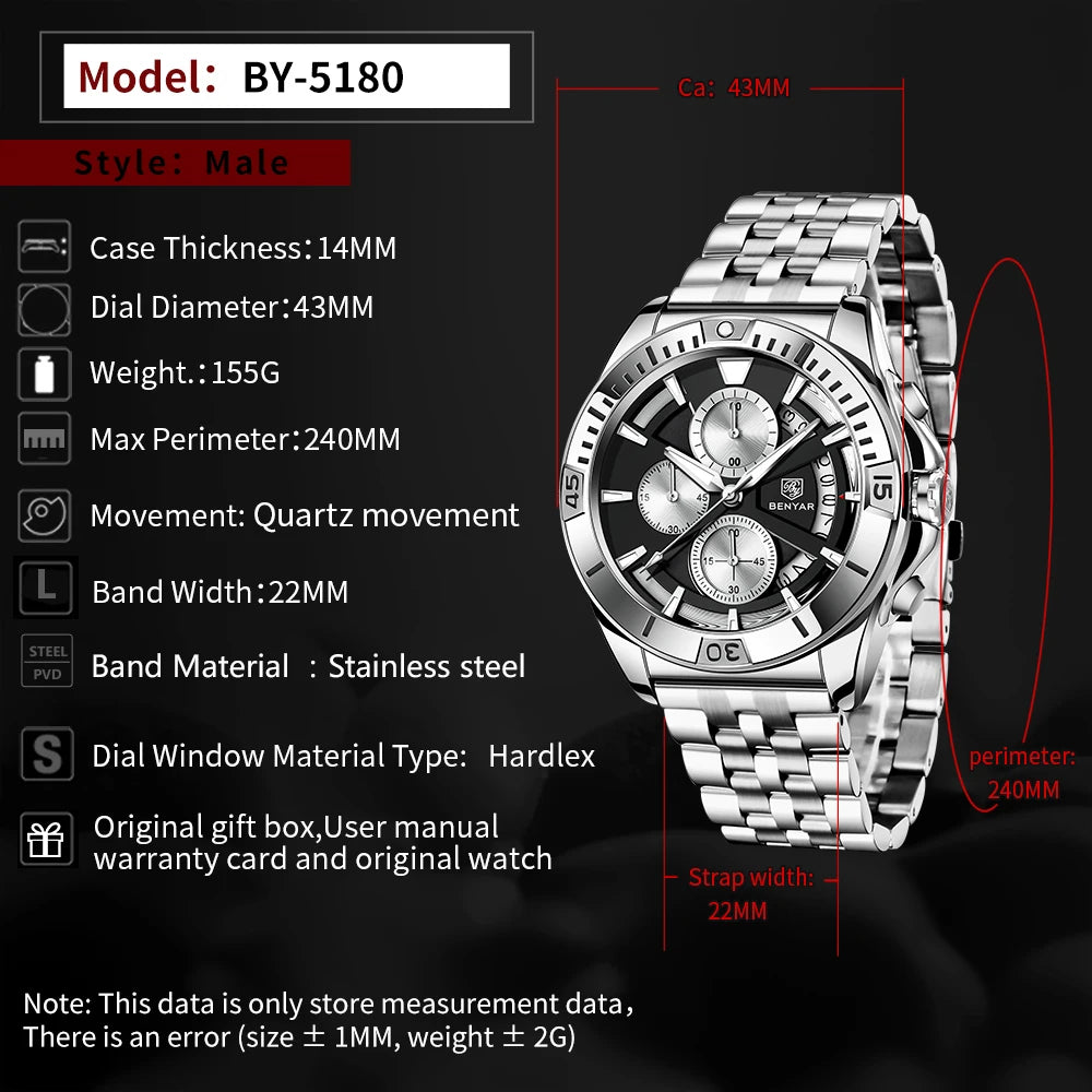 2025 New Mens Watches Top Luxury Quartz Wristwatches Men Chronograph Speed Sports Watch For Man Waterproof Stainless Steel Clock