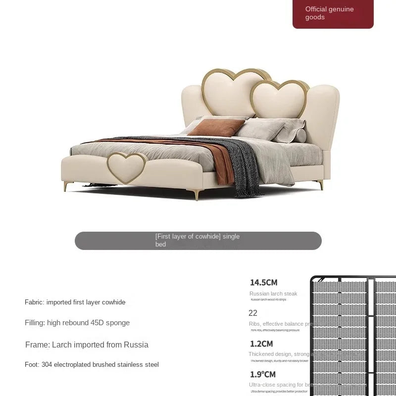 European Headboard Simple Double Bed Wooden Study Nordic Queen Frame Double Bed Luxury Modern Trendy Beliche Home Furniture