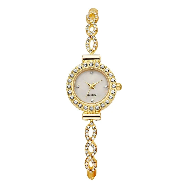 Women's Small Dial Wristwatch, Female Bracelet Watch, Quartz, Leisure, Popular, Elegant Clock, Golden Relojes, Hour, Ladies