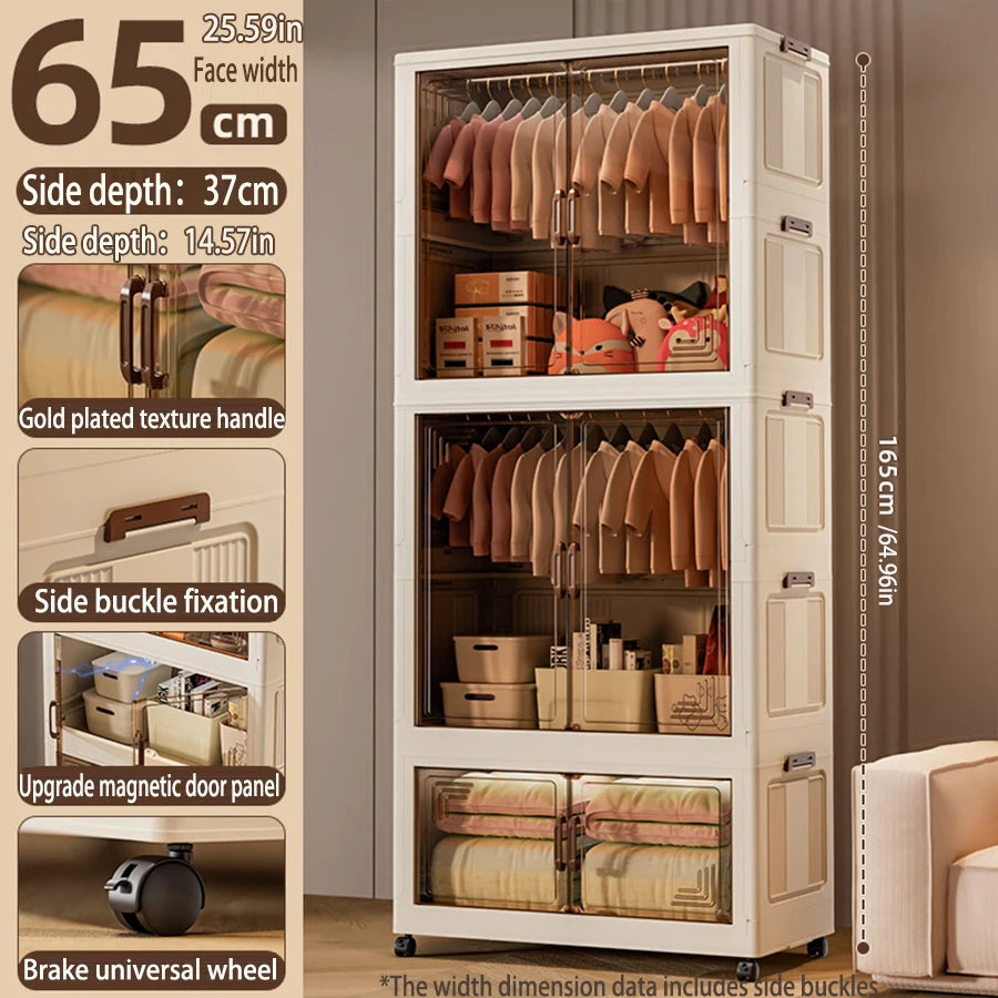 Multi-specification Large Capacity Wardrobe Foldable Easy Install Clothes Storage Cabinet Organizer for Home