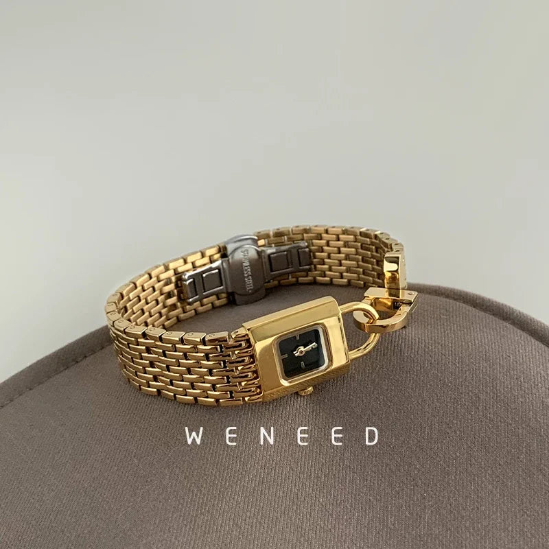 Ladies Vintage Watches Unique Niche Lock Designshigh-end Steel Strip Women's Watches New Forlover Relojes Para Damas
