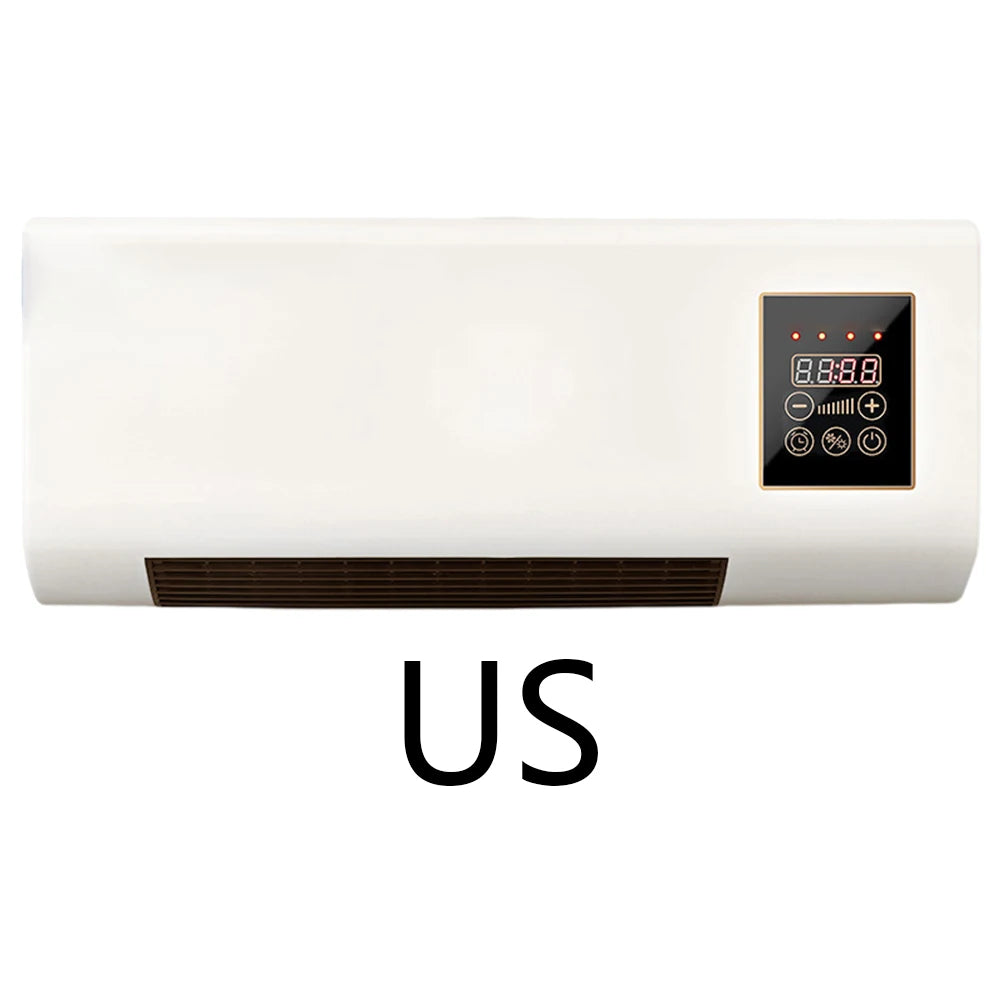 Mini Space Heater 1800W Wall Mounted Air Cooler Remote Control Touch Screen 16-40 Degrees Adjustable Cooling Heating Second Gear