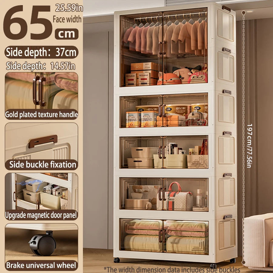 Multi-specification Large Capacity Wardrobe Foldable Easy Install Clothes Storage Cabinet Organizer for Home