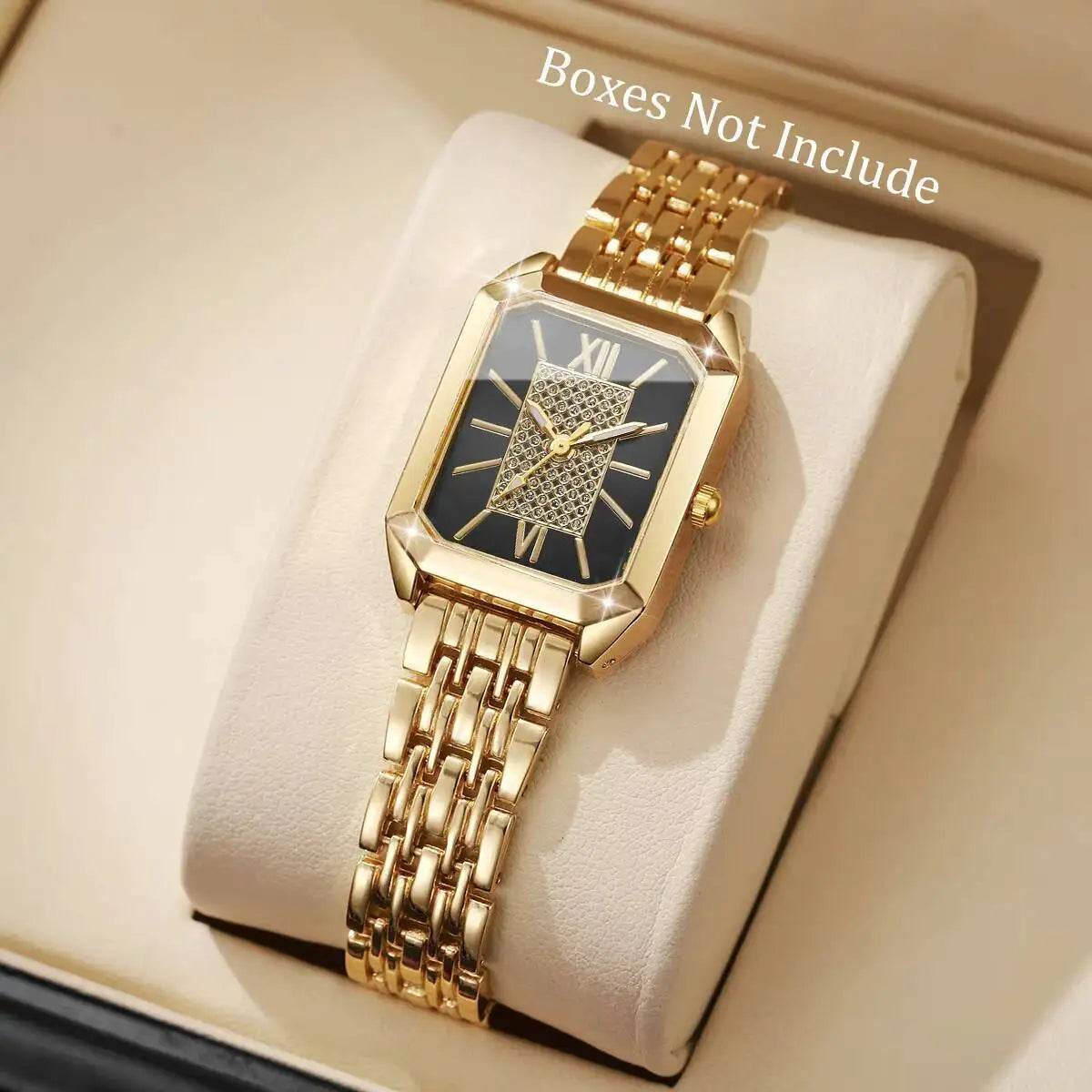 Fashion Rectangle Women Watches Ladies Stainless Steel Strap Quartz Wristwatches Reloj Mujer(Without Box)