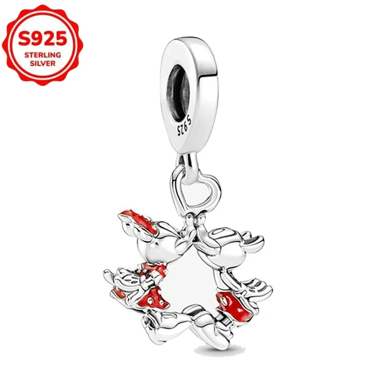 For Original Women 925 Bracelet Bangle Pendant Charm Disney Stitch 925 Sterling Silver Boutique Bead DIY Jewelry Gift New in Hot