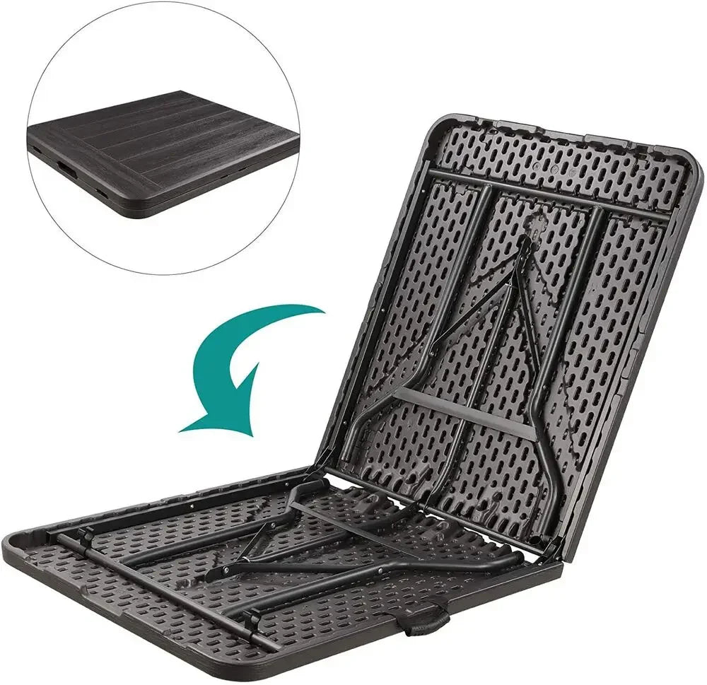Foldable Table Portable Heavy Duty Plastic 180cm Fold-in-Half Utility Dining Table Indoor/Outdoor for Camping Picnic and Party