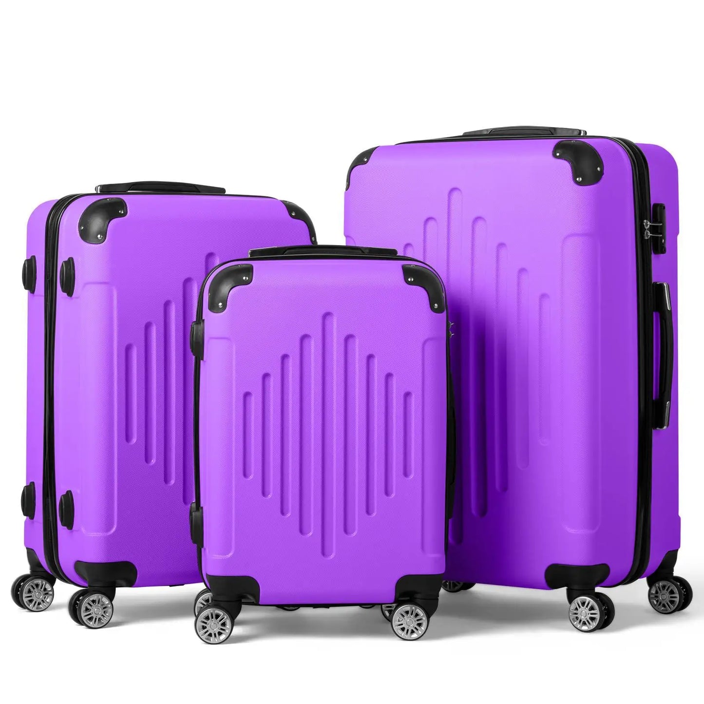 20" 24" 28" Suitcase PC ABS TSA Luggage 3 Piece Set Lock Spinner Carry on