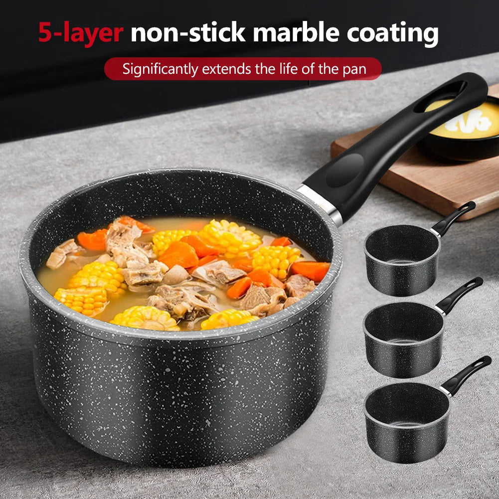 16/18/20cm Saucepan Non-Stick Milk Pan Induction Capable Soup Pot for Cooking Spaghetti Warming Milk Boiling Soup