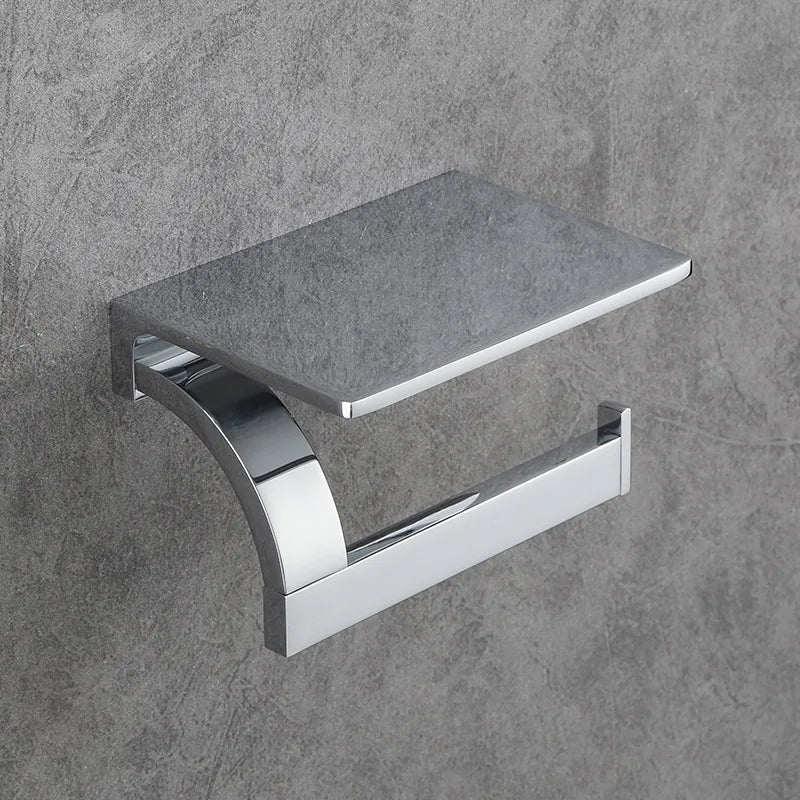 Bathroom Toilet Paper Holder High Quality Solid Brass Luxury Bright Chrome Paper Towel Dispenser Wall Mounted Toilet Accessories