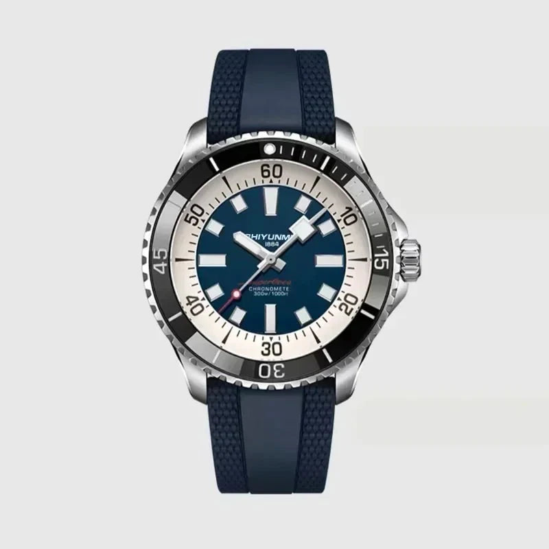 B Automatic Mechanical Men's Watch Waterproof Stainless Steel Sport Screw Fixed Superocean