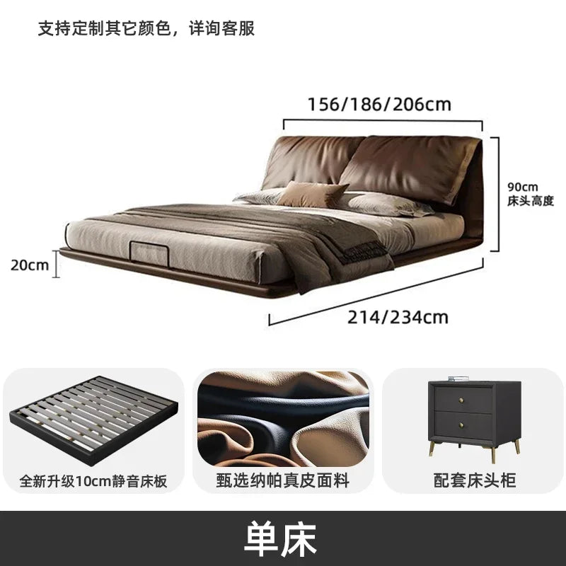 Nightstands Nordic Bed Double Bedroom Sleeping King Size Bed Frames Headboard Lounge Cama Matrimonial Home Furniture Decoraction